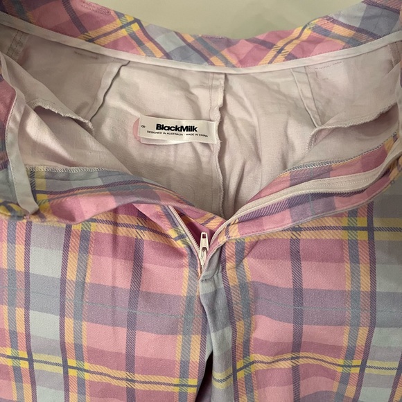 TARTAN CANDY CARGO PANTS LIMITED BLACKMILK SIZE 8 NWOT WITH BELT BM - Picture 8 of 8